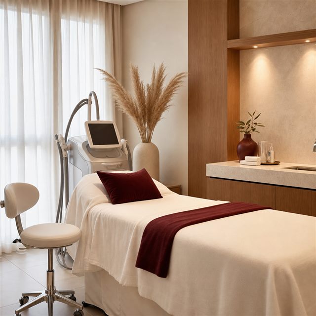 Sala de atendimento da SR Estética e Bem Estar